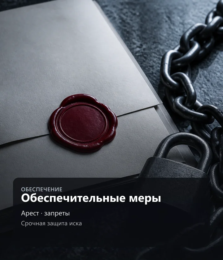 Обеспечительные меры — Арест · запреты, Срочная защита иска