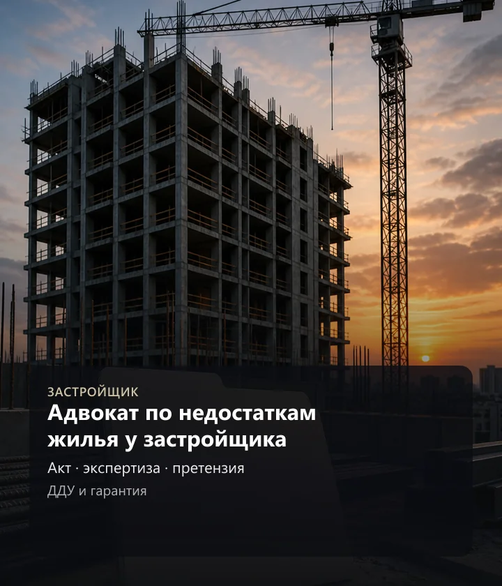 Адвокат по недостаткам жилья у застройщика — Акт, экспертиза, претензия, ДДУ и гарантия