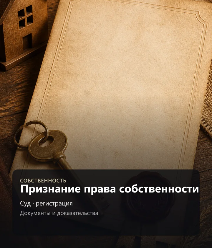 Признание права собственности — Суд · регистрация, Документы и доказательства