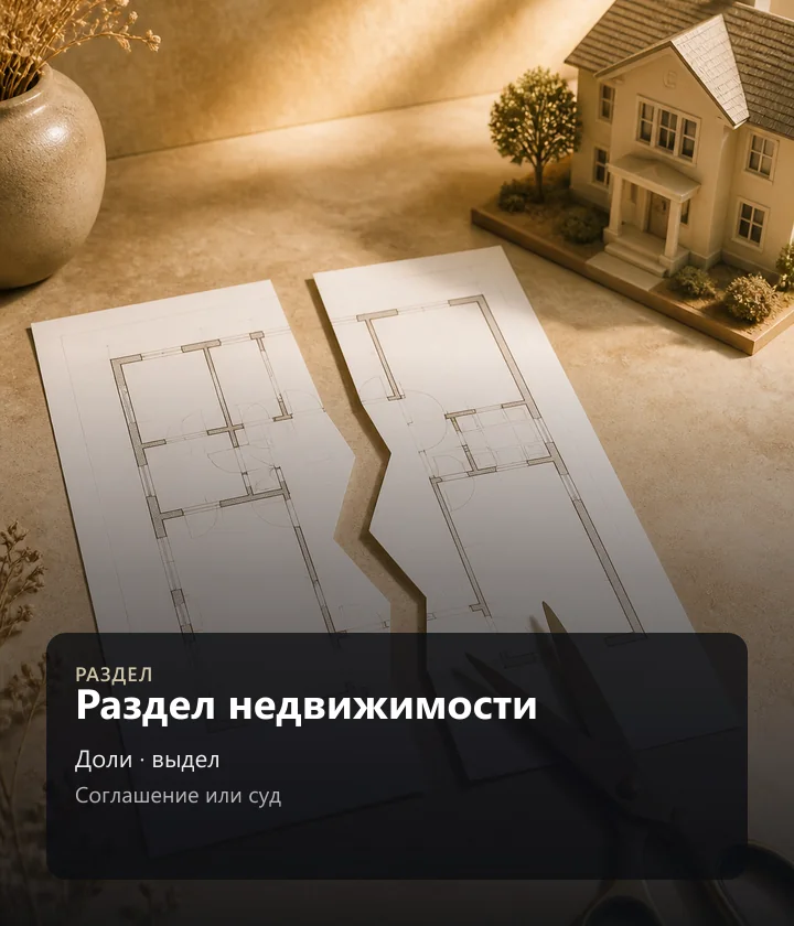 Раздел недвижимости — Доли · выдел, Соглашение или суд