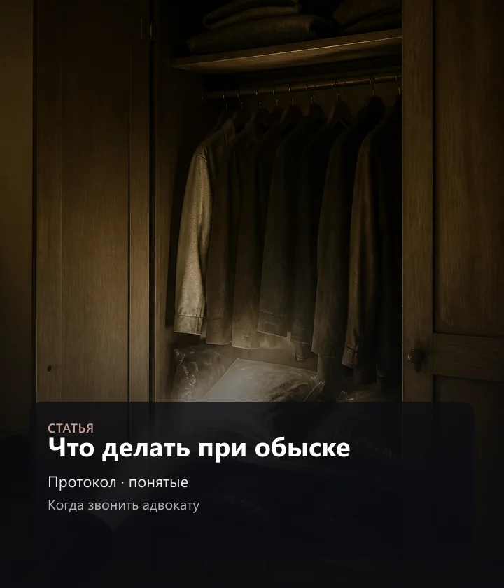 Что делать при обыске — Протокол · понятые, Когда звонить адвокату