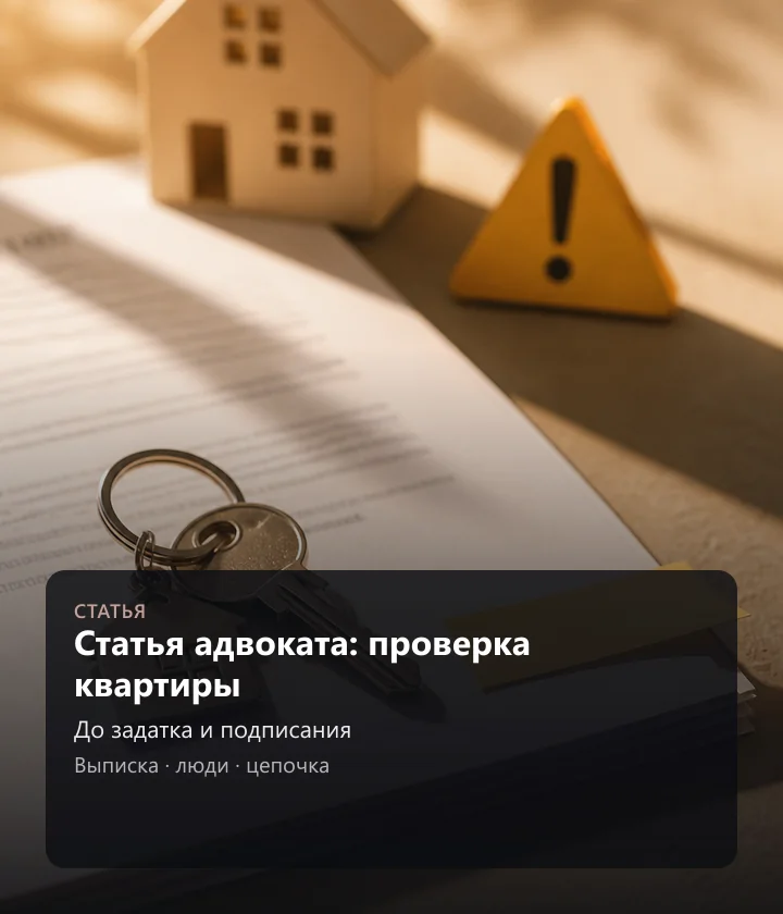 Статья адвоката: проверка квартиры — До задатка и подписания, Выписка, люди, цепочка