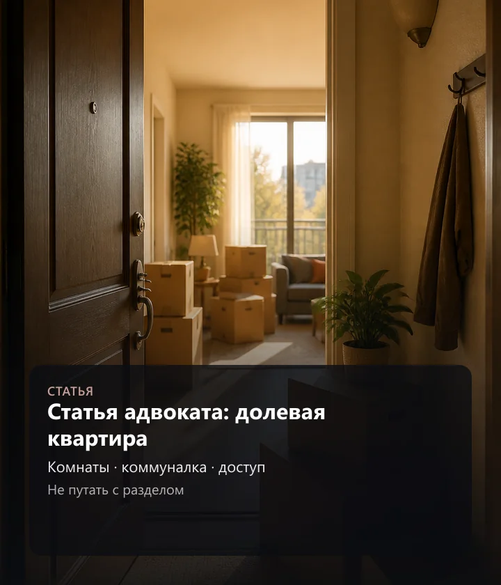 Статья адвоката: долевая квартира — Комнаты, коммуналка, доступ, Не путать с разделом