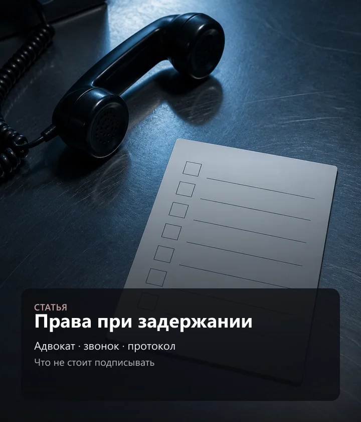 Права при задержании — Адвокат · звонок · протокол, Что не стоит подписывать