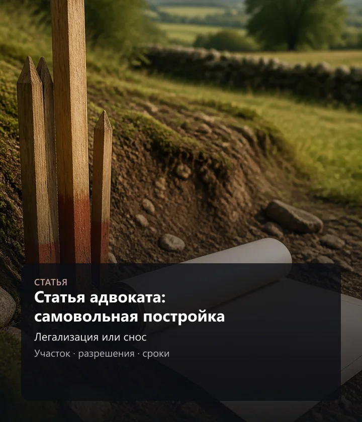 Статья адвоката: самовольная постройка — Легализация или снос, Участок, разрешения, сроки