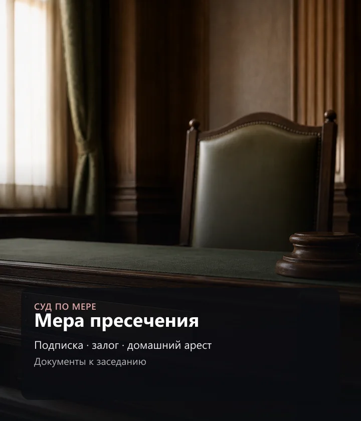 Мера пресечения — Подписка · залог · домашний арест, Документы к заседанию