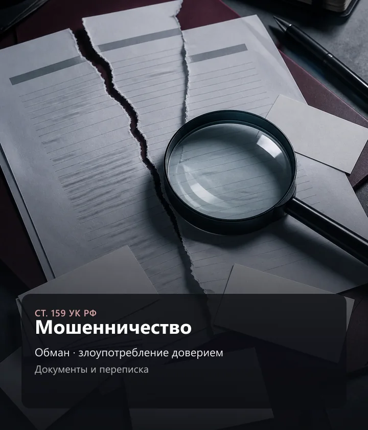 Адвокат по статье 159 УК РФ — Обман, злоупотребление доверием, Документы и переписка