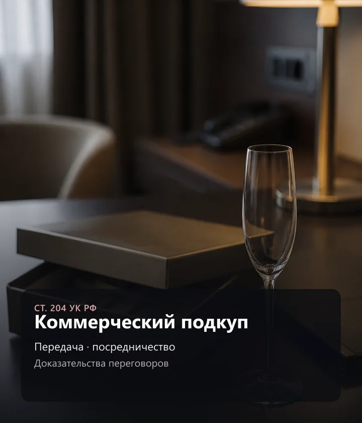 Коммерческий подкуп — Передача · посредничество, Доказательства переговоров
