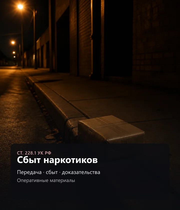 Сбыт наркотиков — Передача · сбыт · доказательства, Оперативные материалы