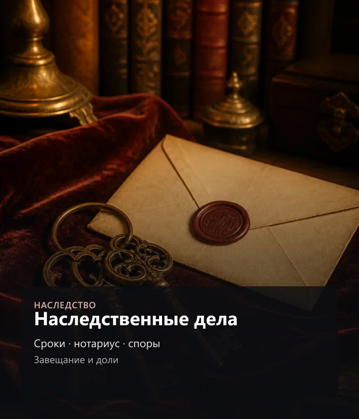 Наследственные дела — Сроки · нотариус · споры, Завещание и доли