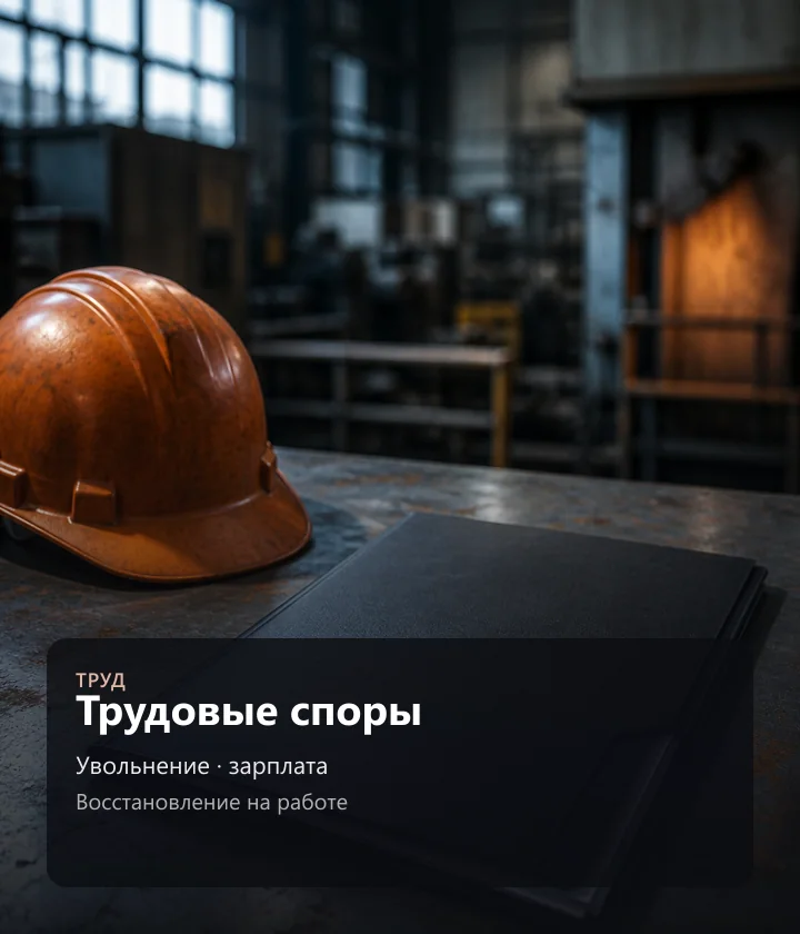 Трудовые споры — Увольнение · зарплата, Восстановление на работе