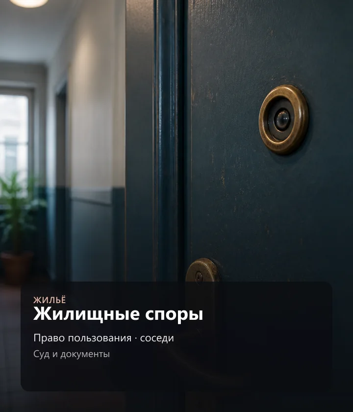Жилищные споры — Право пользования · соседи, Суд и документы