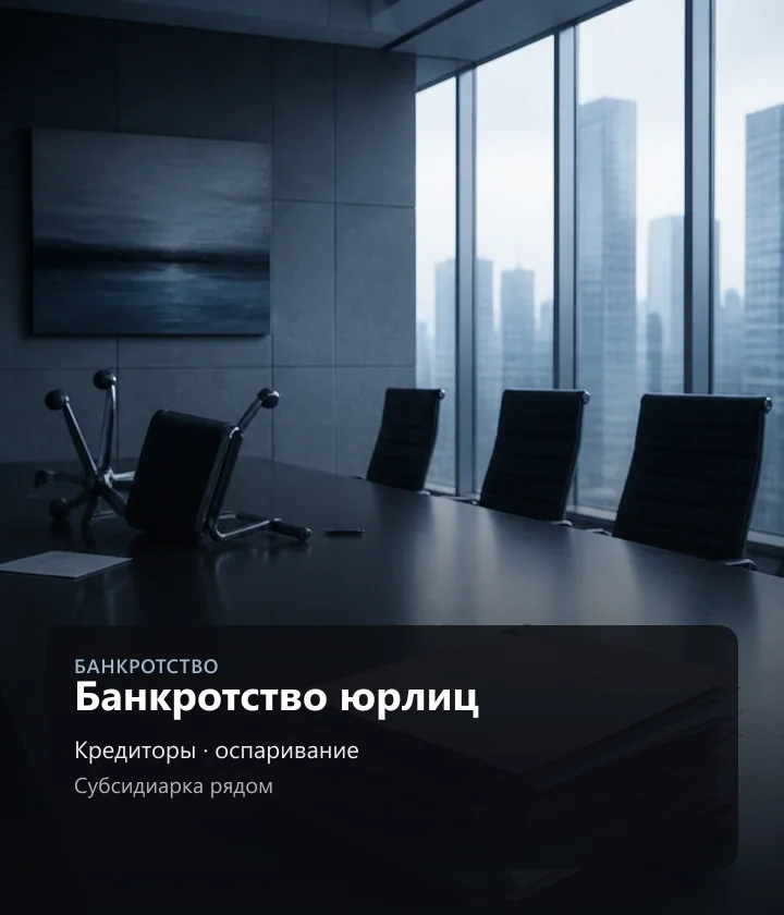 Банкротство юрлиц — Кредиторы · оспаривание, Субсидиарка рядом