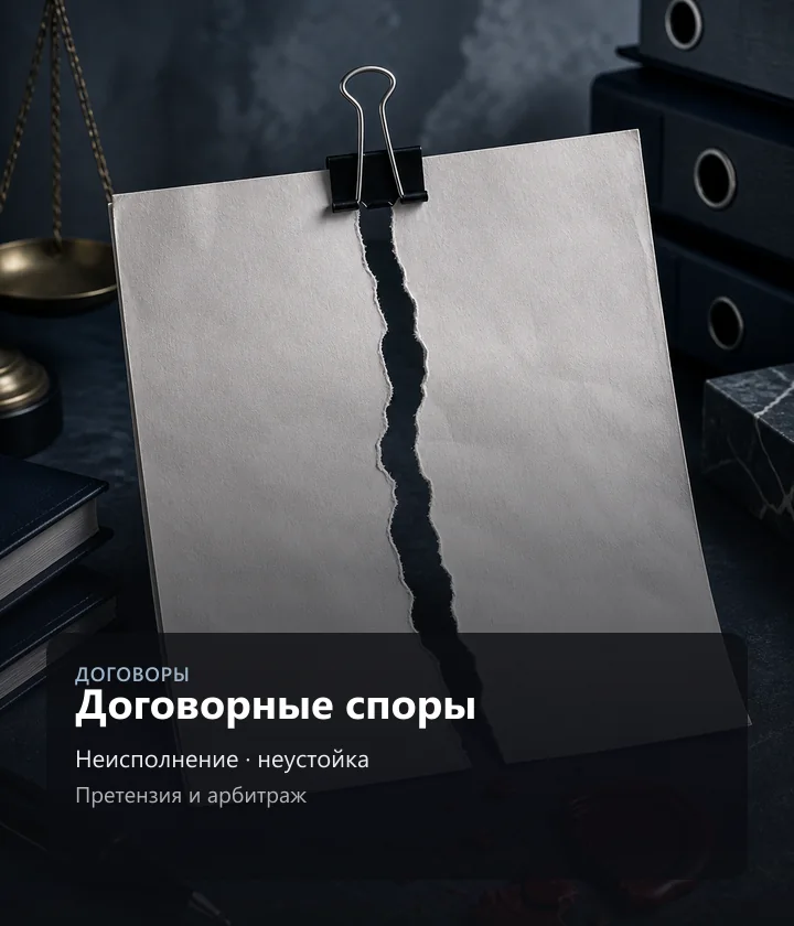 Договорные споры — Неисполнение · неустойка, Претензия и арбитраж