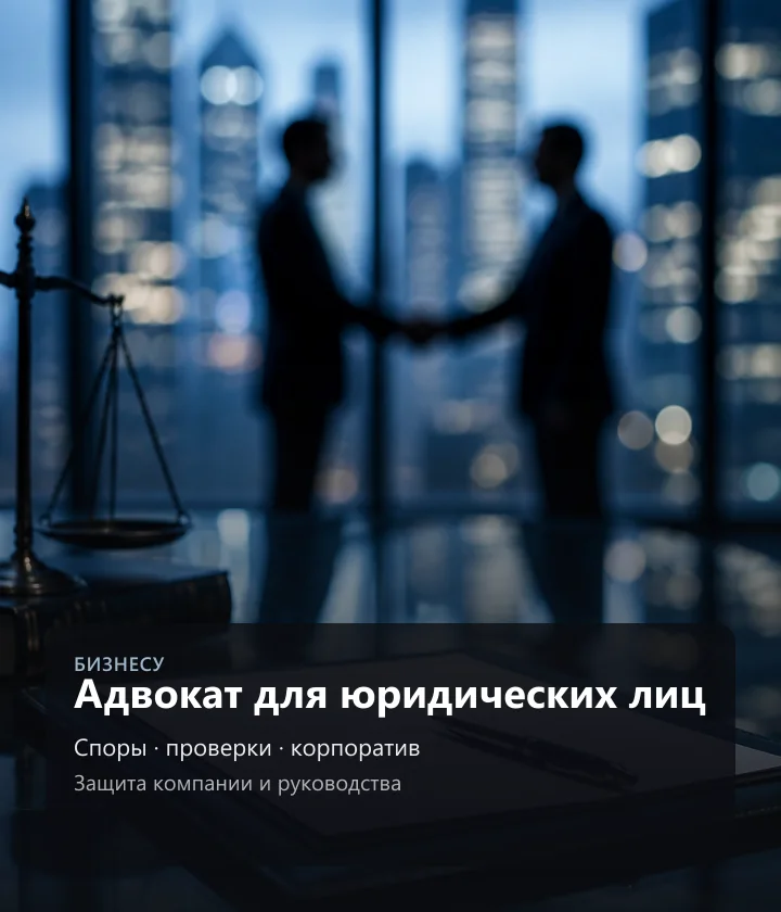 Адвокат для юридических лиц — Споры, проверки, корпоратив, Защита компании и руководства