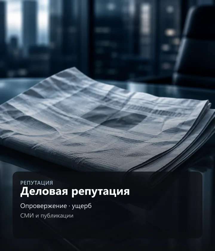 Деловая репутация — Опровержение · ущерб, СМИ и публикации