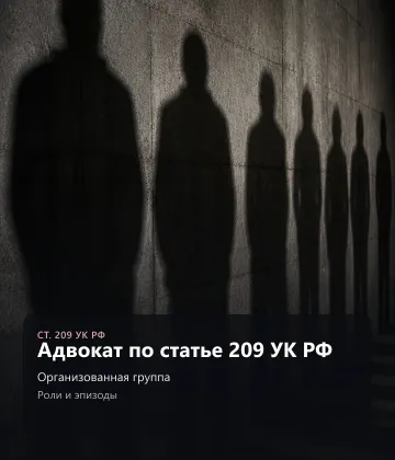 Адвокат по статье 209 УК РФ — Организованная группа, Роли и эпизоды