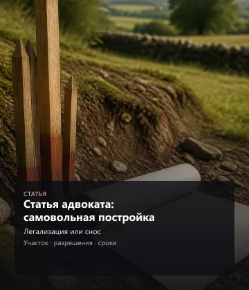 Статья адвоката: самовольная постройка — Легализация или снос, Участок, разрешения, сроки