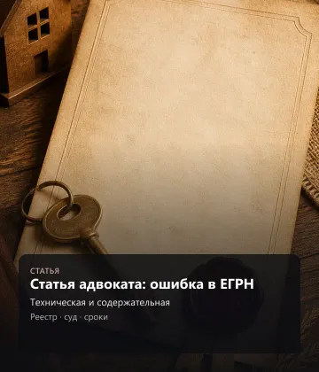 Статья адвоката: ошибка в ЕГРН — Техническая и содержательная, Реестр, суд, сроки