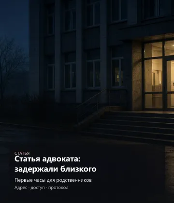 Статья адвоката: задержали близкого — Первые часы для родственников, Адрес, доступ, протокол